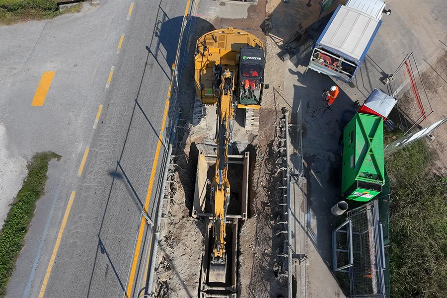 Cantiere Calvisano posa della nuova rete fognaria