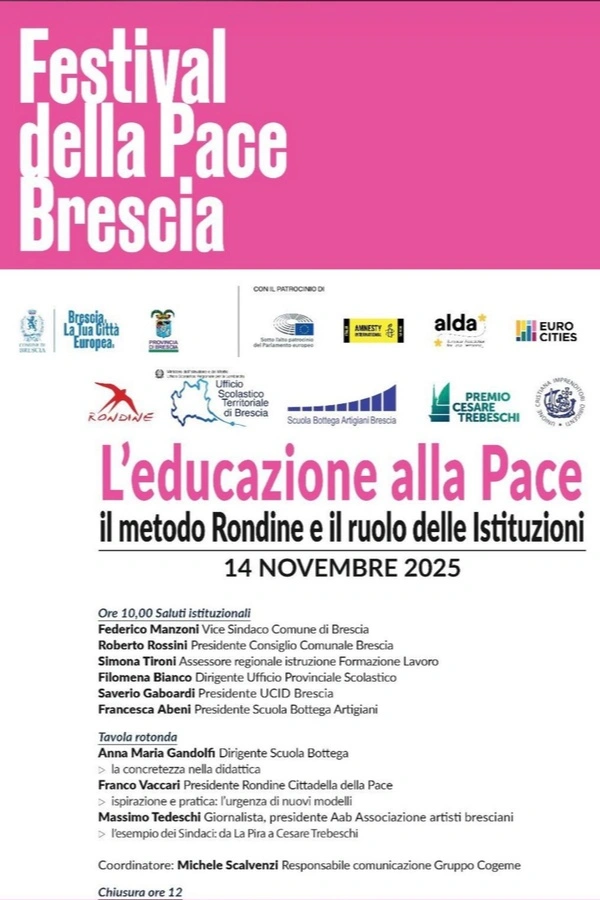 Locandina l'educazione alla Pace Brescia